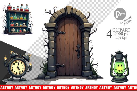 Download Gothic Haunted Objects Clipart - Gothic haunted Collection