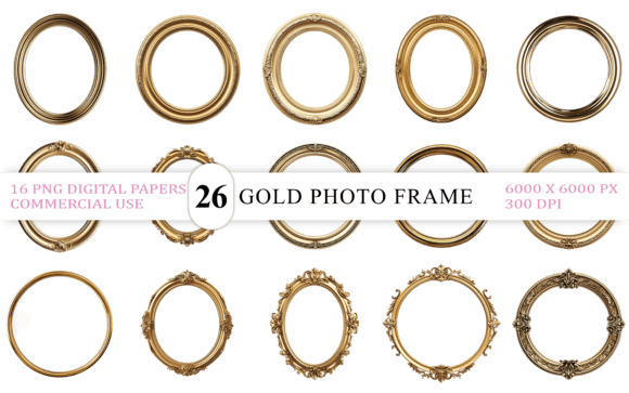 Download Classic Gold Photo Frame PNG - Frame png Collection