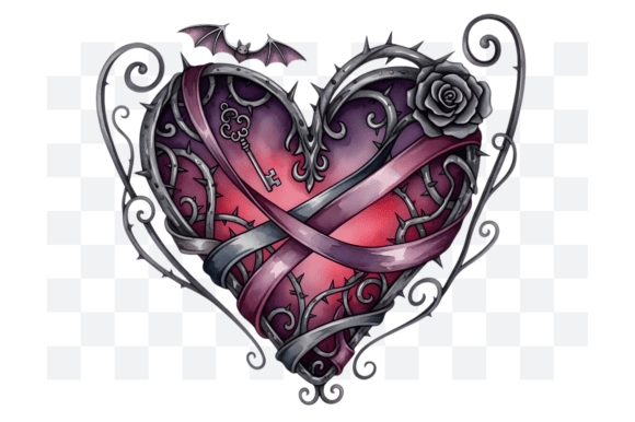 Download Gothic Dark Fantasy Love Heart PNG - Premium Resources