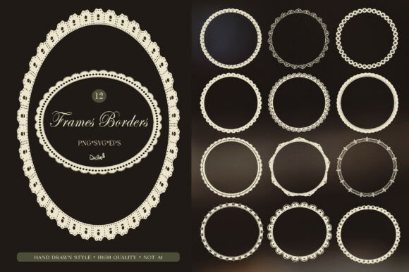 Download Vintage Lace Circle Frame PNG SVG Bundle - Premium Resources
