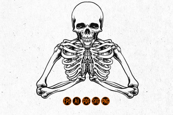 Download Halloween Character Pray Skeleton - Halloween character Collection