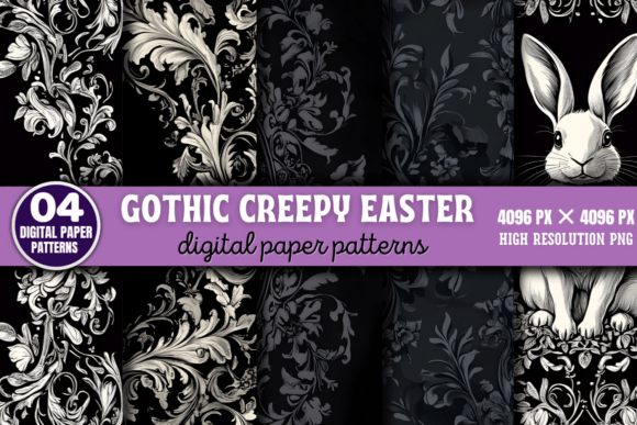 Download Gothic Creepy Easter Digital Paper 3 - Gothic creepy Collection