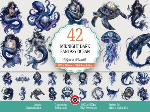 Download Midnight Magic Dark Fantasy Ocean PNGs - Dark fantasy Collection